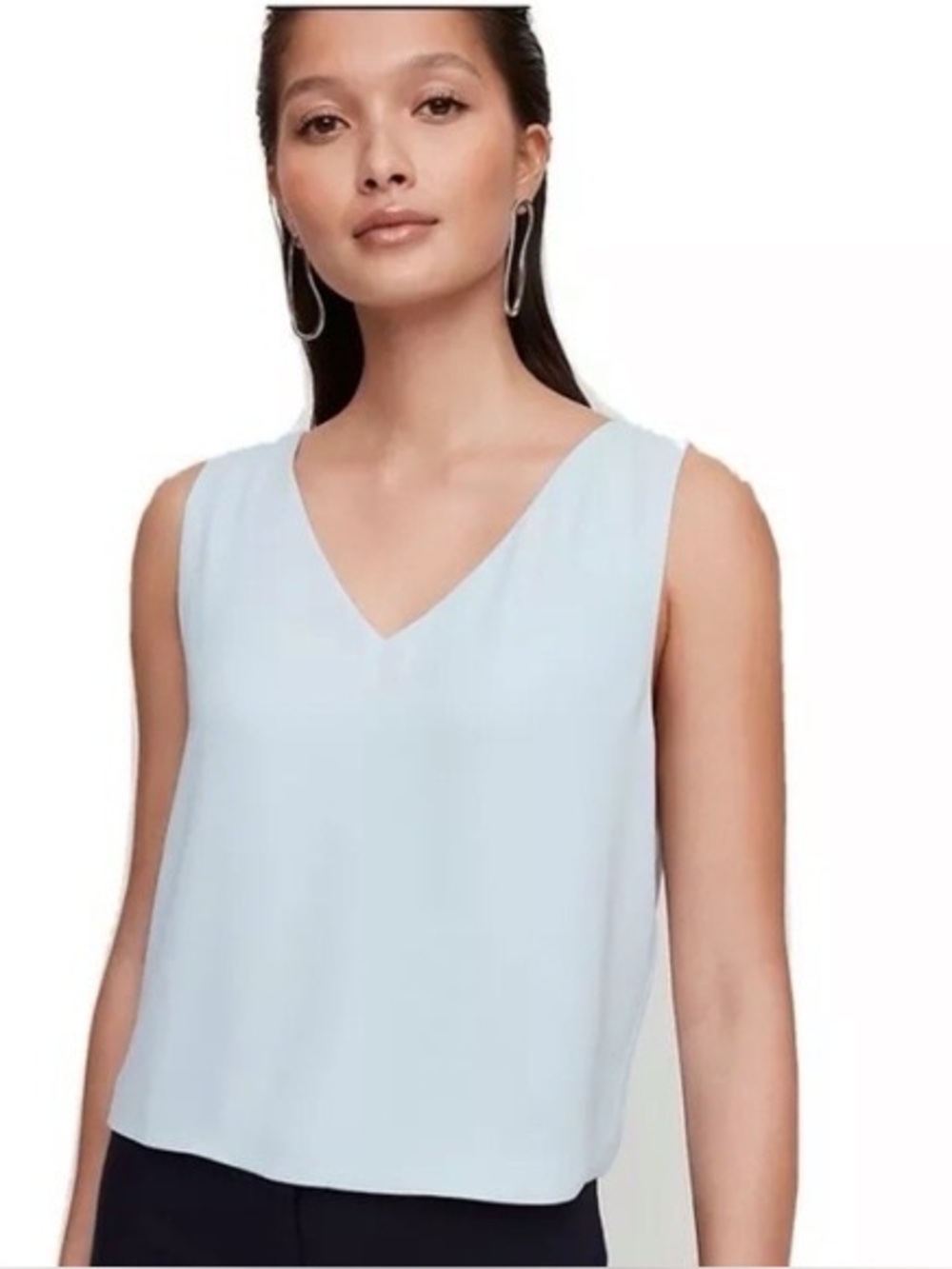 Babaton Pale Blue V-Neck Sleeveless Camisole